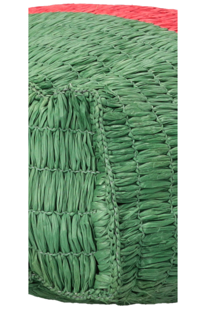 GUCCI Web Raffia Tote Bag Green Red