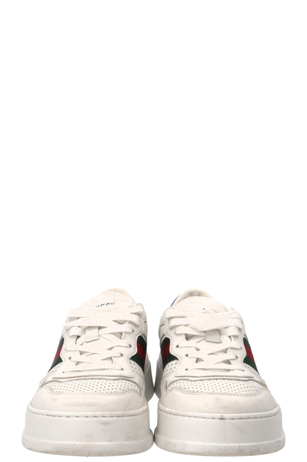 Baskets Gucci Web en cuir de veau blanc