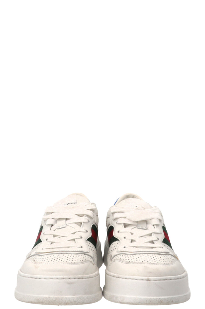 Baskets Gucci Web en cuir de veau blanc