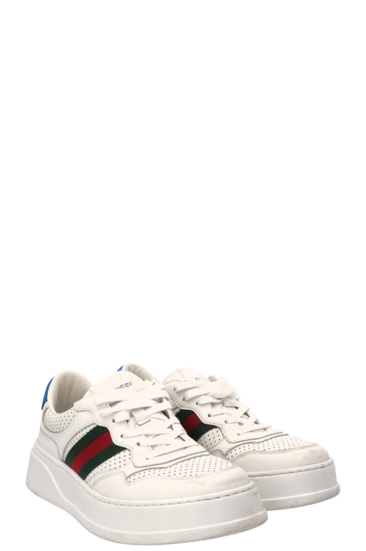 Baskets Gucci Web en cuir de veau blanc