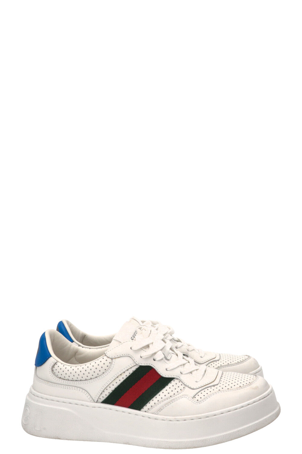 Baskets Gucci Web en cuir de veau blanc