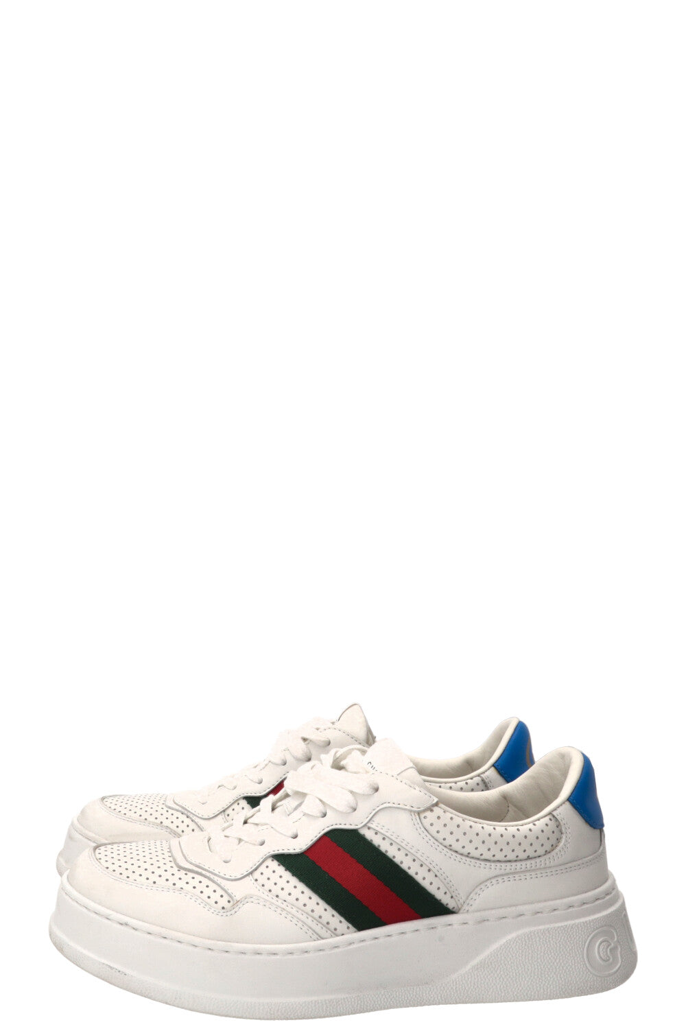 Baskets Gucci Web en cuir de veau blanc