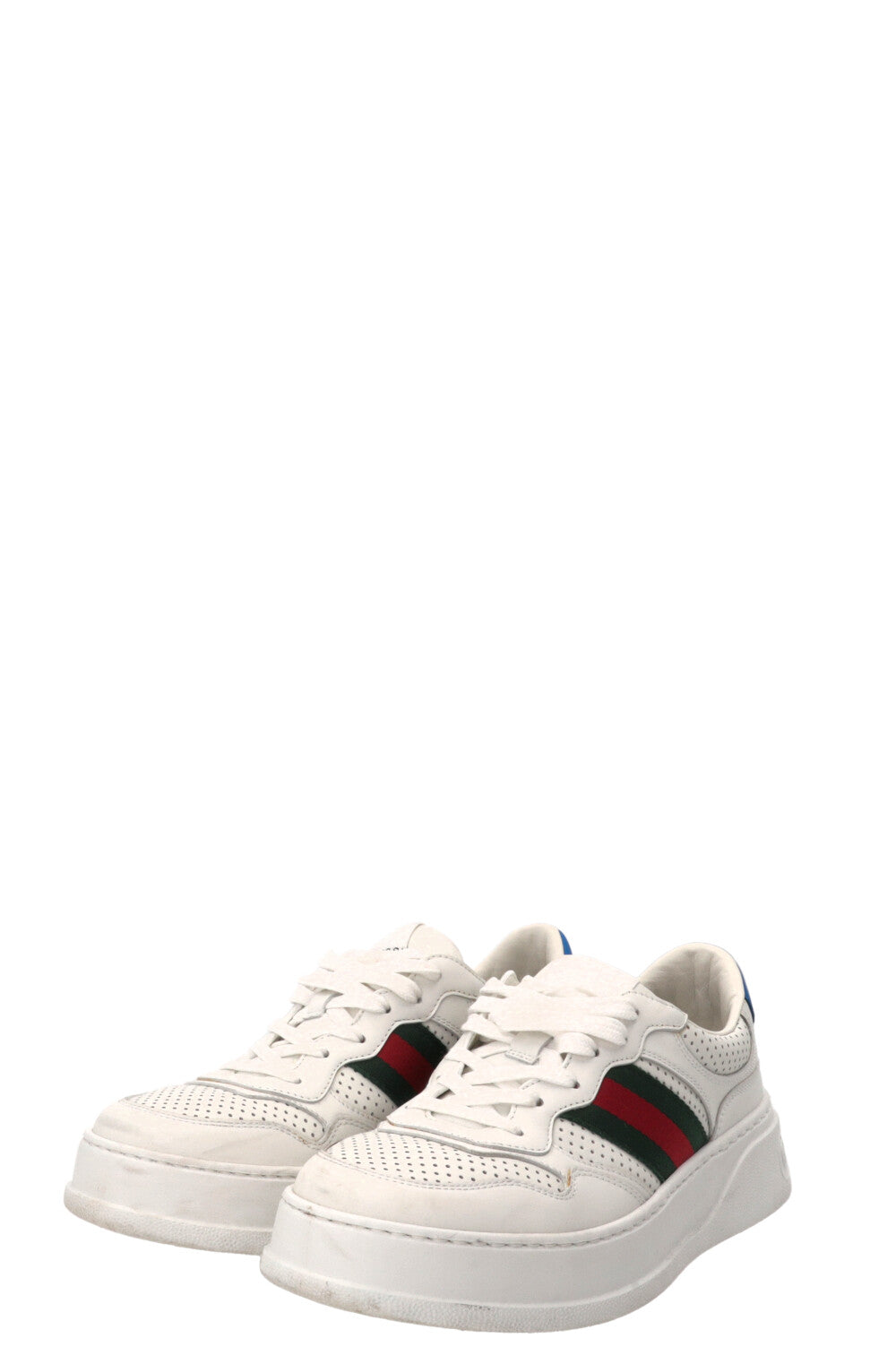 Baskets Gucci Web en cuir de veau blanc