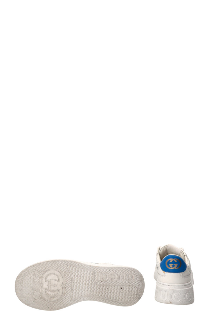 Baskets Gucci Web en cuir de veau blanc