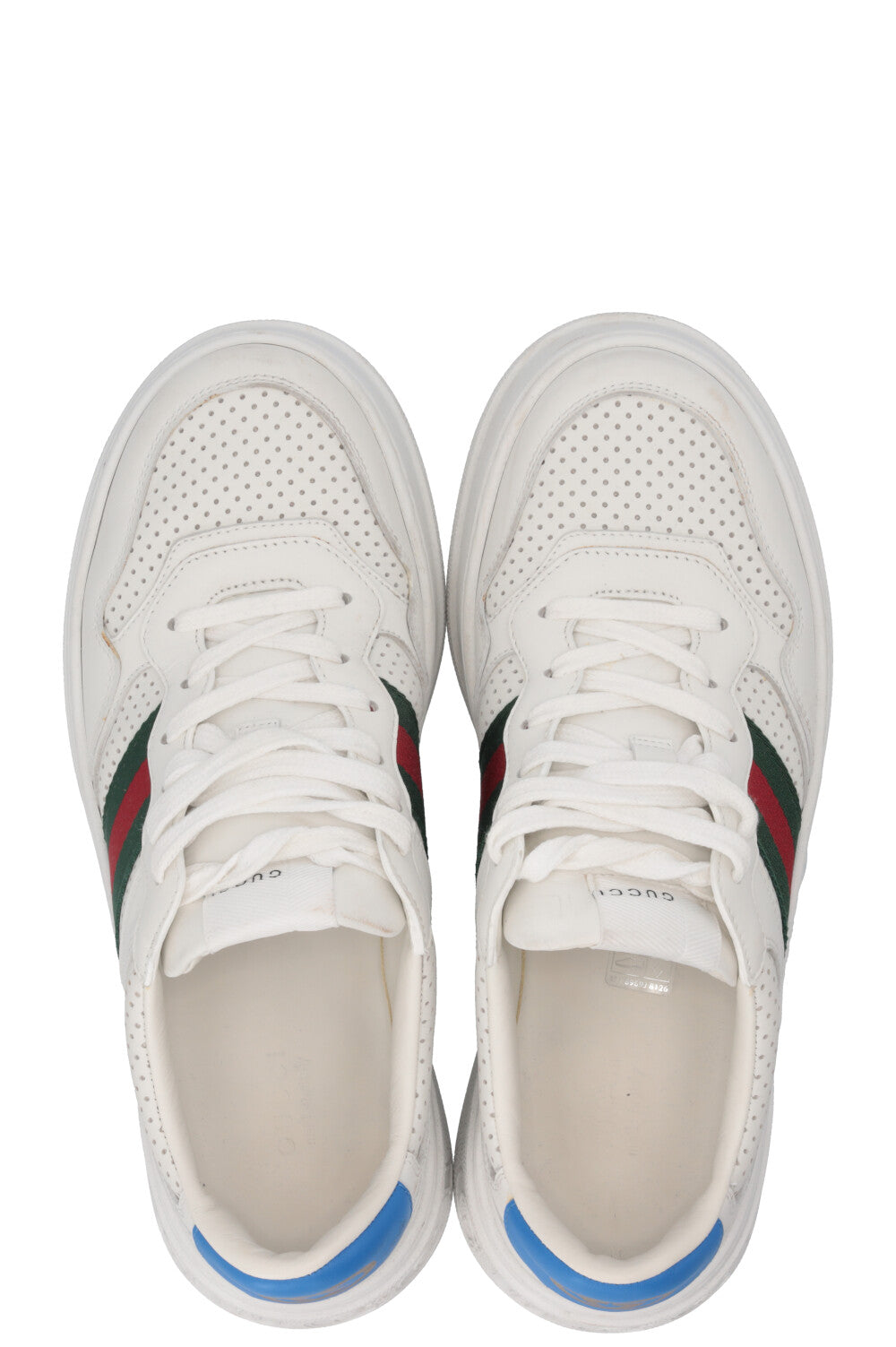 Baskets Gucci Web en cuir de veau blanc