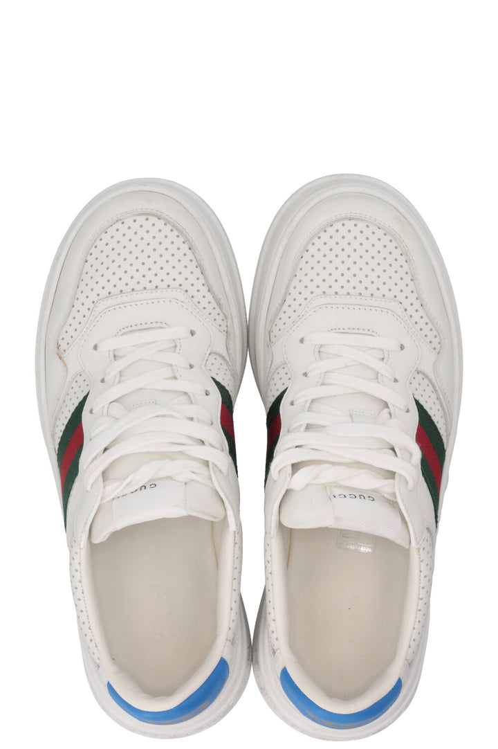 Baskets Gucci Web en cuir de veau blanc