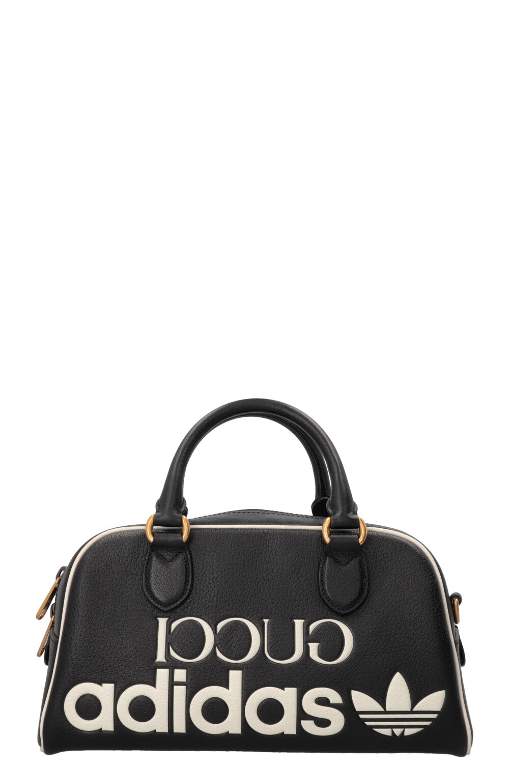 GUCCI X ADIDAS Mini Duffle Bag Leather Black White