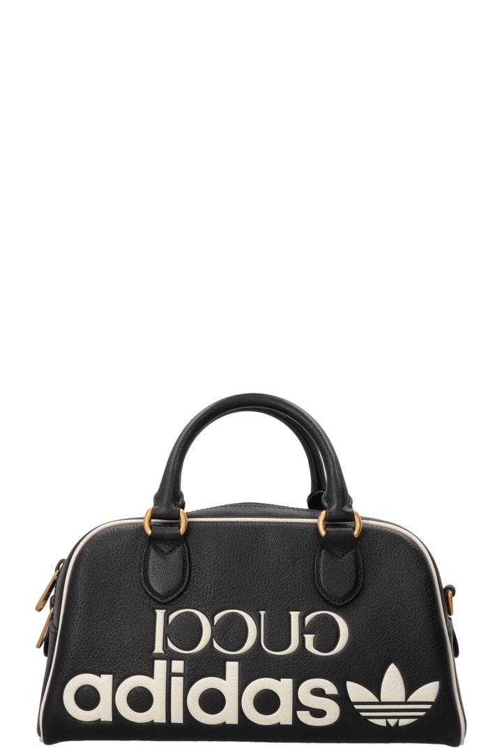 GUCCI X ADIDAS Mini Duffle Bag Leather Black White