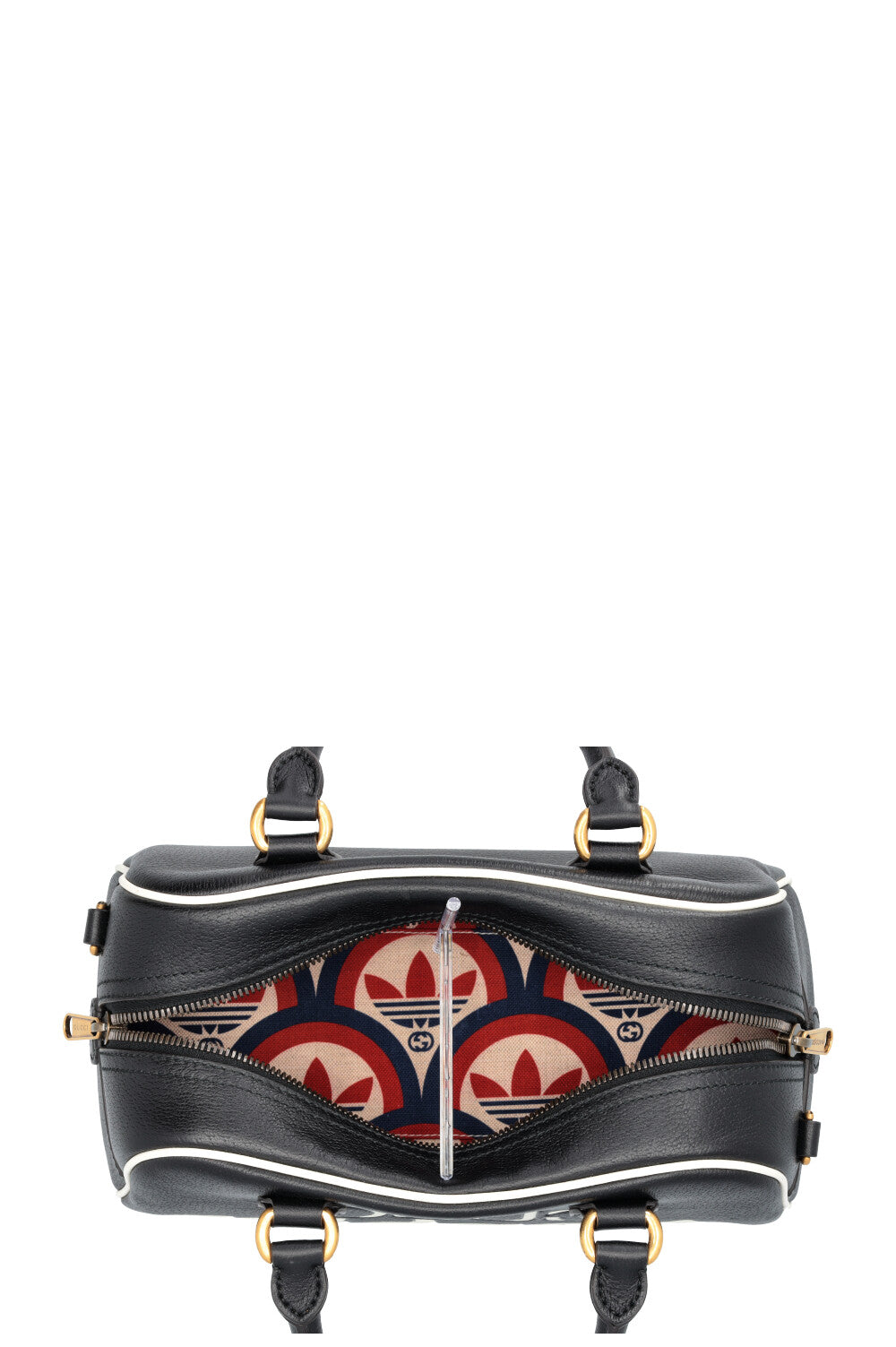 GUCCI X ADIDAS Mini Duffle Bag Leather Black White