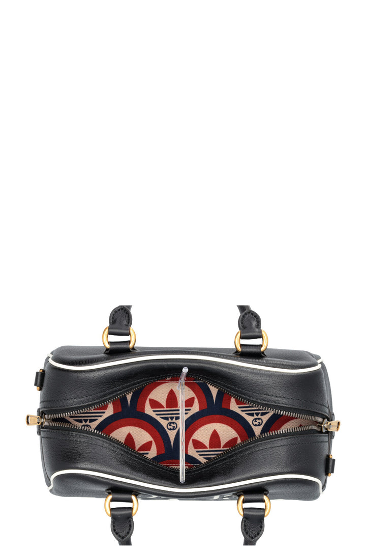GUCCI X ADIDAS Mini Duffle Bag Leather Black White