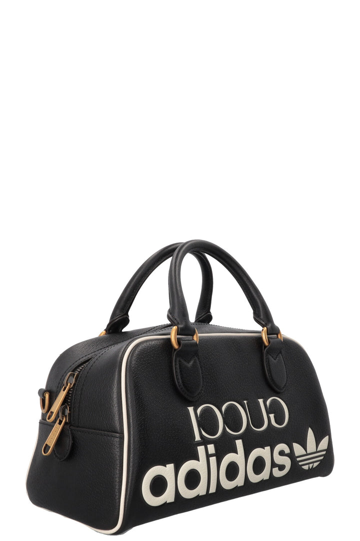 GUCCI X ADIDAS Mini Duffle Bag Leather Black White