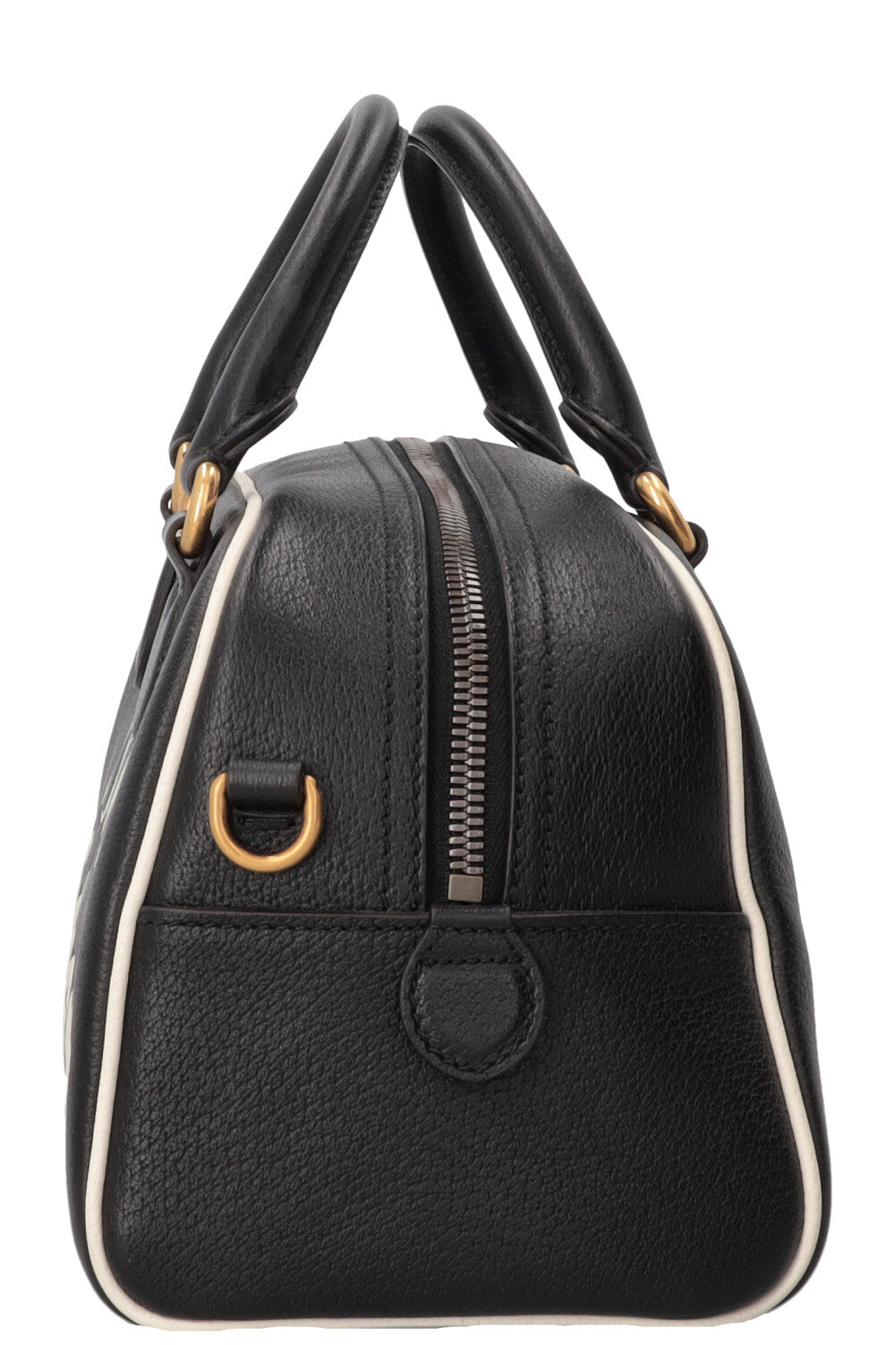 GUCCI X ADIDAS Mini Duffle Bag Leather Black White