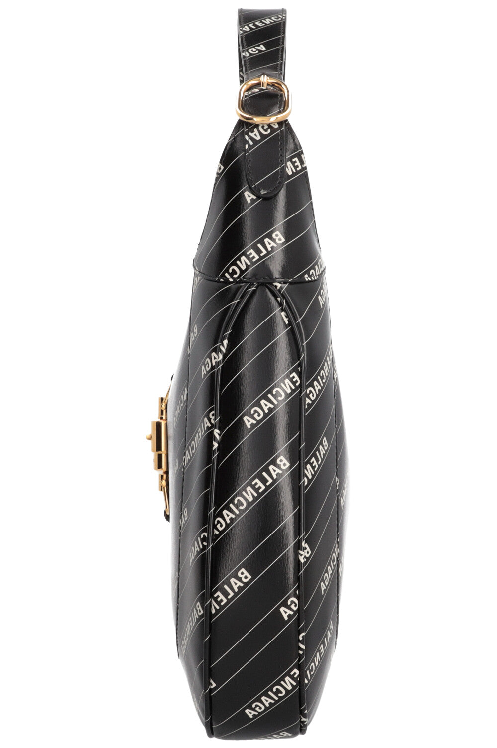 GUCCI X Balenciaga Logo Print Jackie 1961 Medium Leather Black