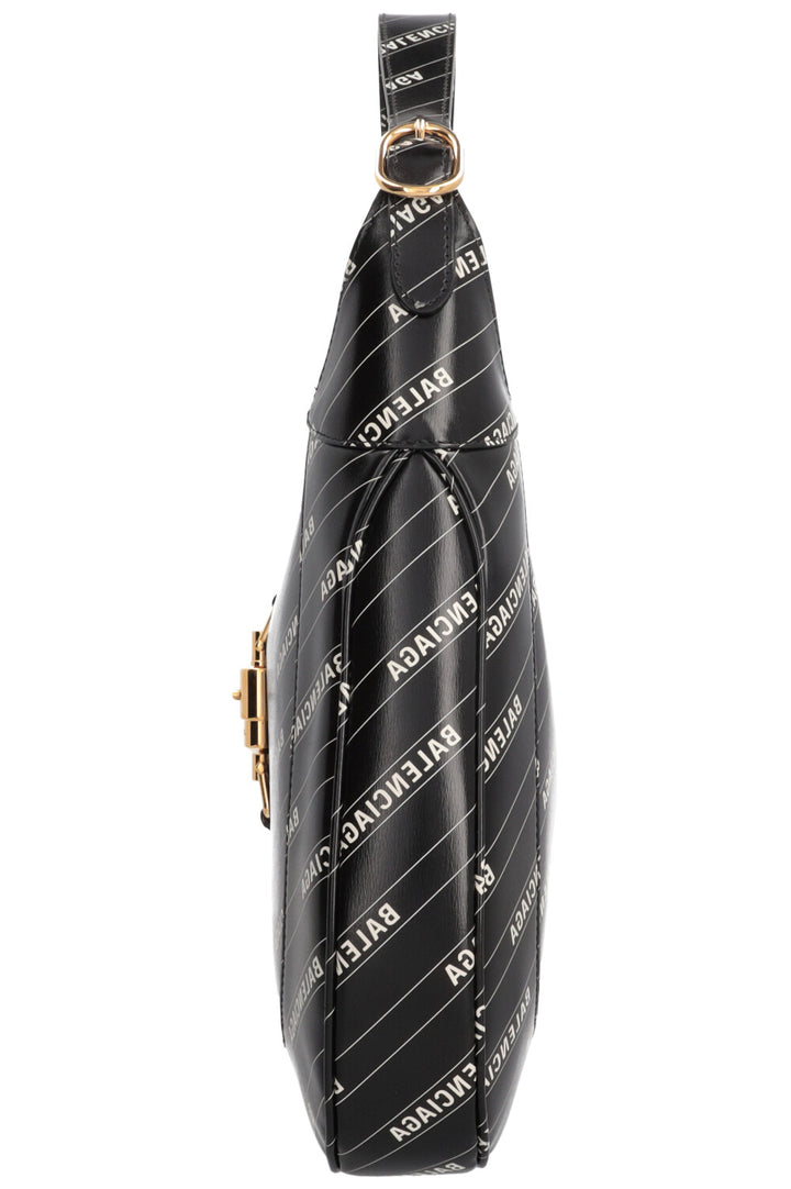 GUCCI X Balenciaga Logo Print Jackie 1961 Medium Leather Black