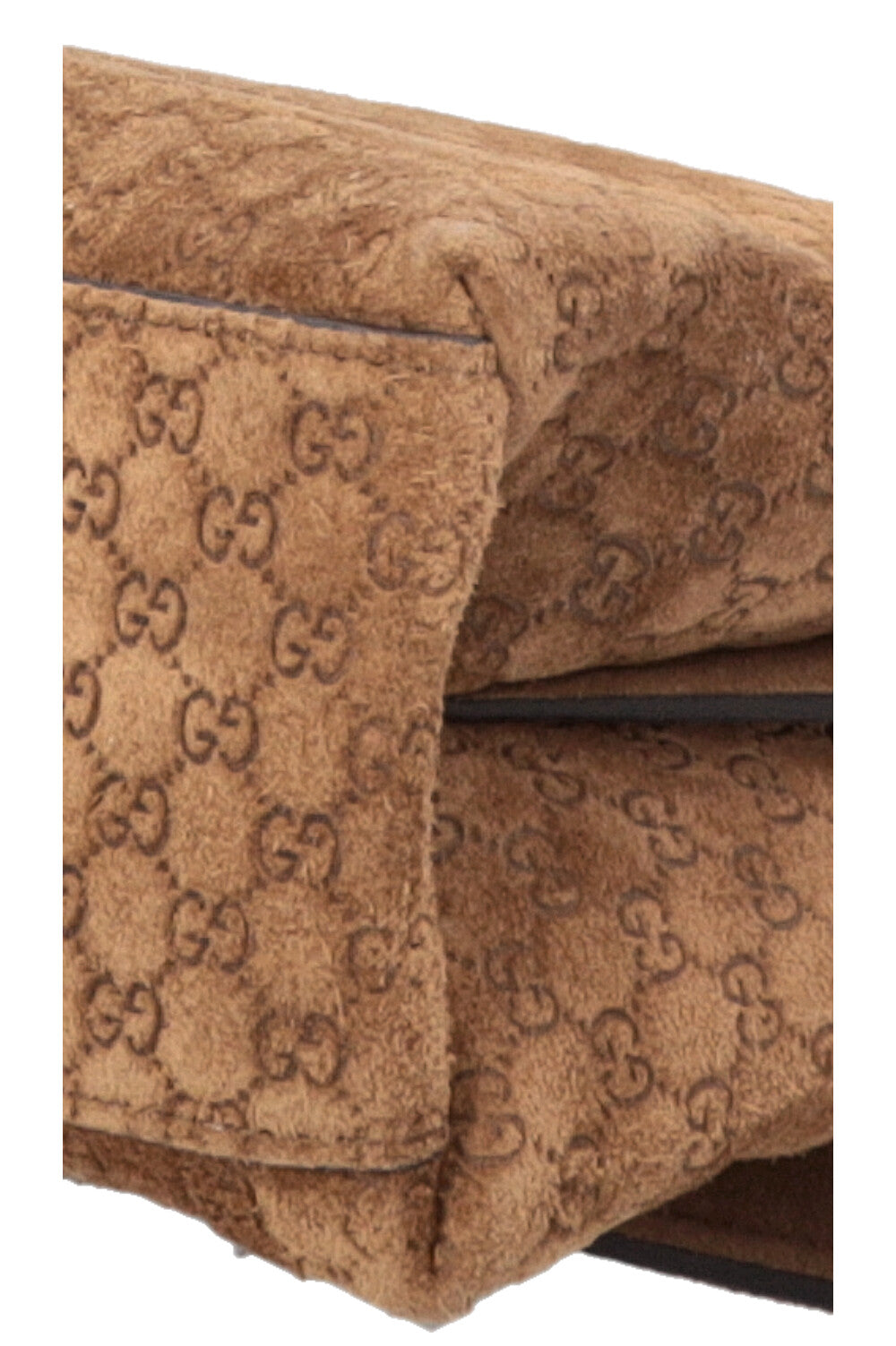 GUCCI GG Chain Maxi Bag Suede Brown
