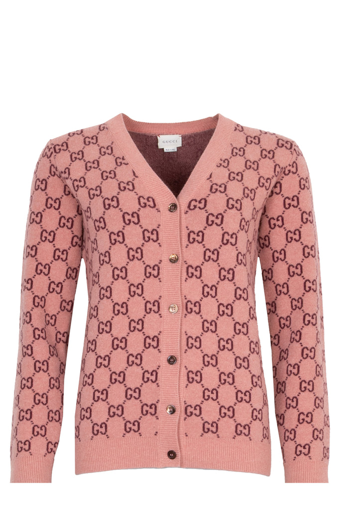 GUCCI GG Knit Cardigan Wool Pink – REAWAKE
