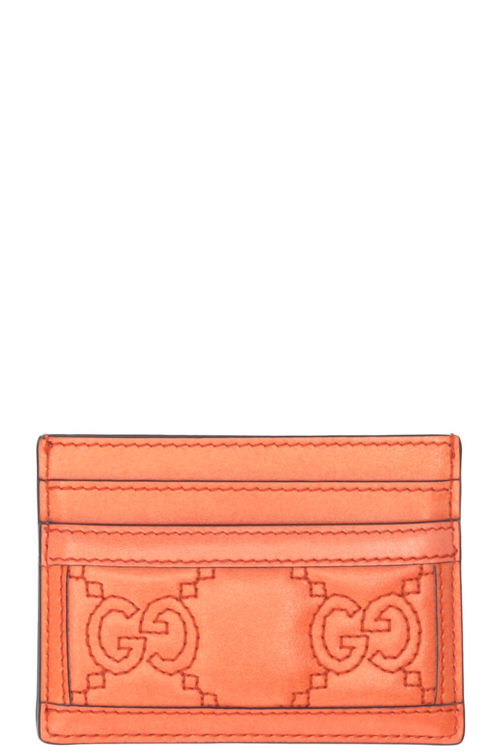 GUCCI Porte-cartes GG Matelassé Cuir Orange