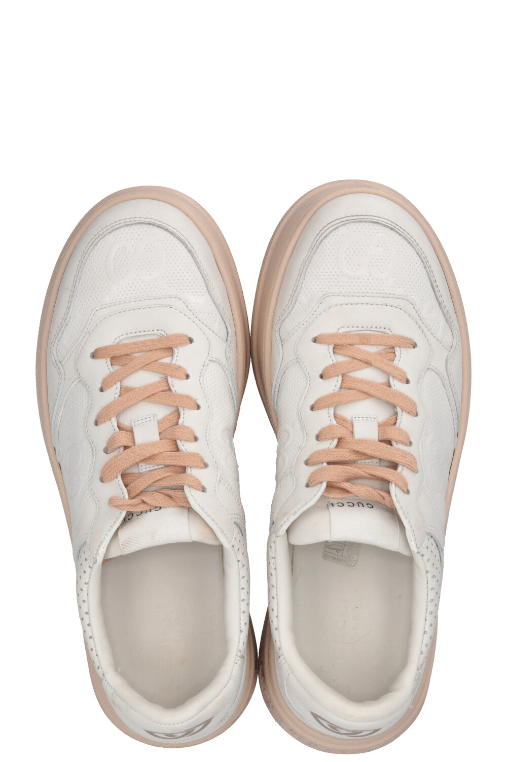 Baskets basses Interlocking GG GUCCI en cuir blanc