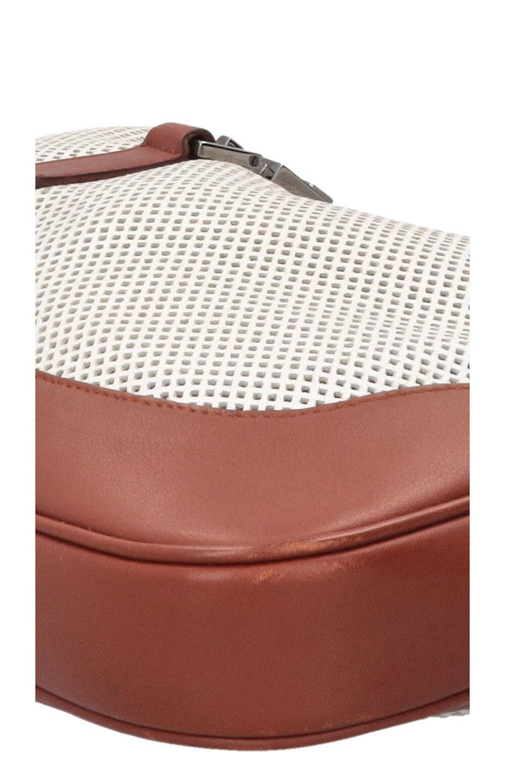 GUCCI Jackie Bag Small Perforated Leather White Brown