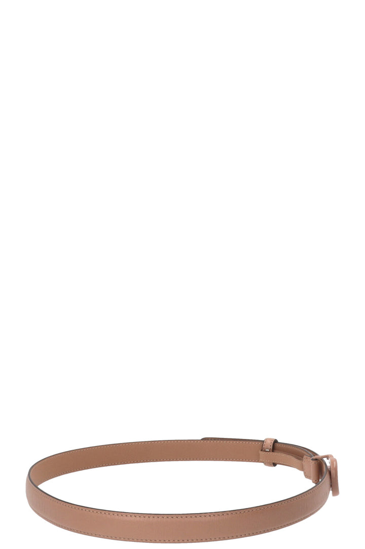 GUCCI Marmont GG Slim Belt Leather Beige