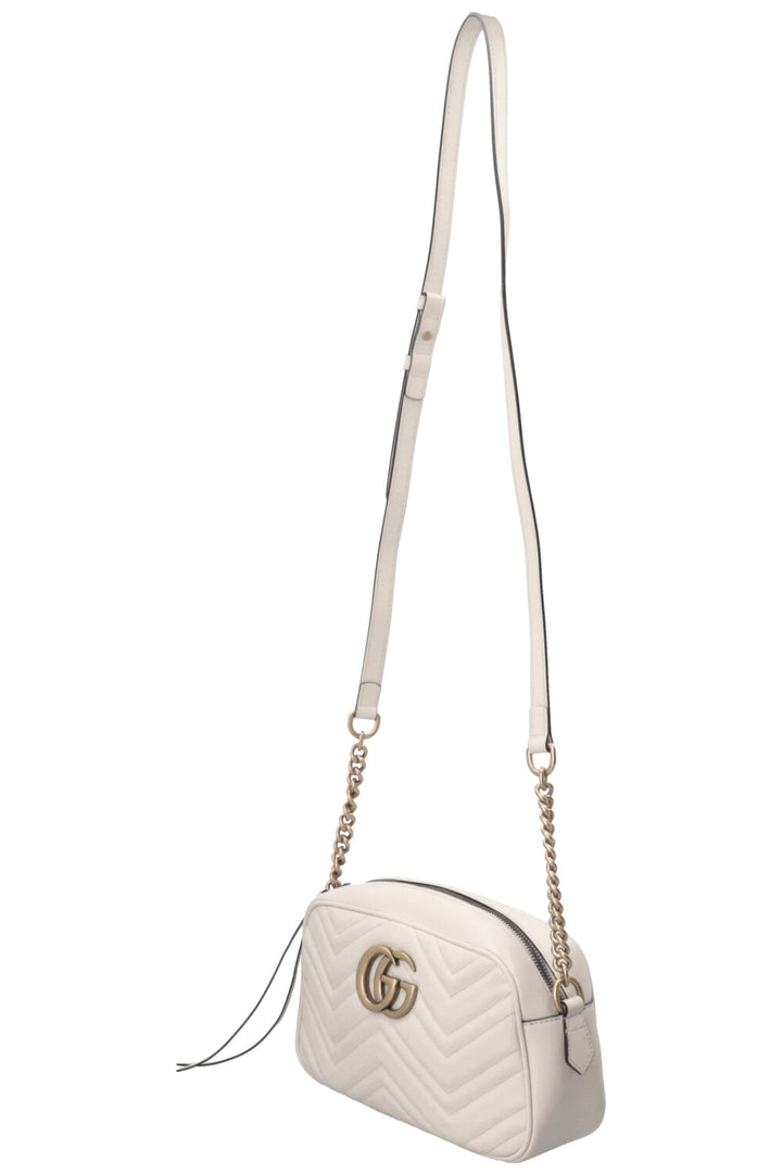 GUCCI Medium Marmont Camera Bag Leather Off-White