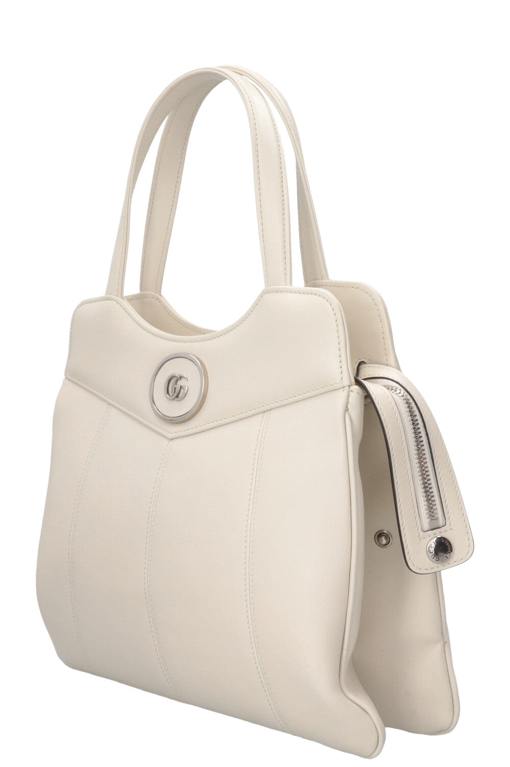 GUCCI Petite GG Tote Small Leather Cream