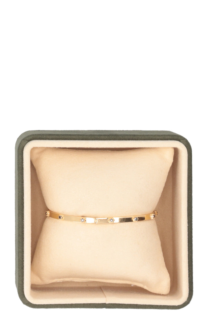 GUCCI Running GG Bangle Black Diamonds 18K Gold