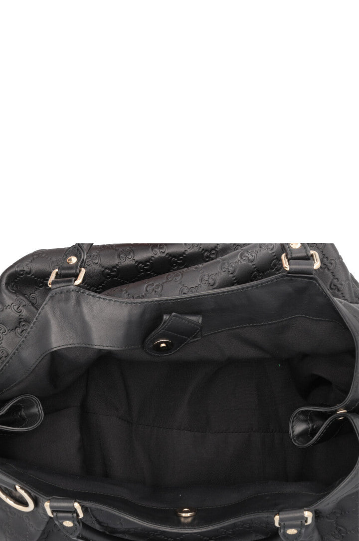 GUCCI Sukey Hobo Bag Leather Guccissima Black