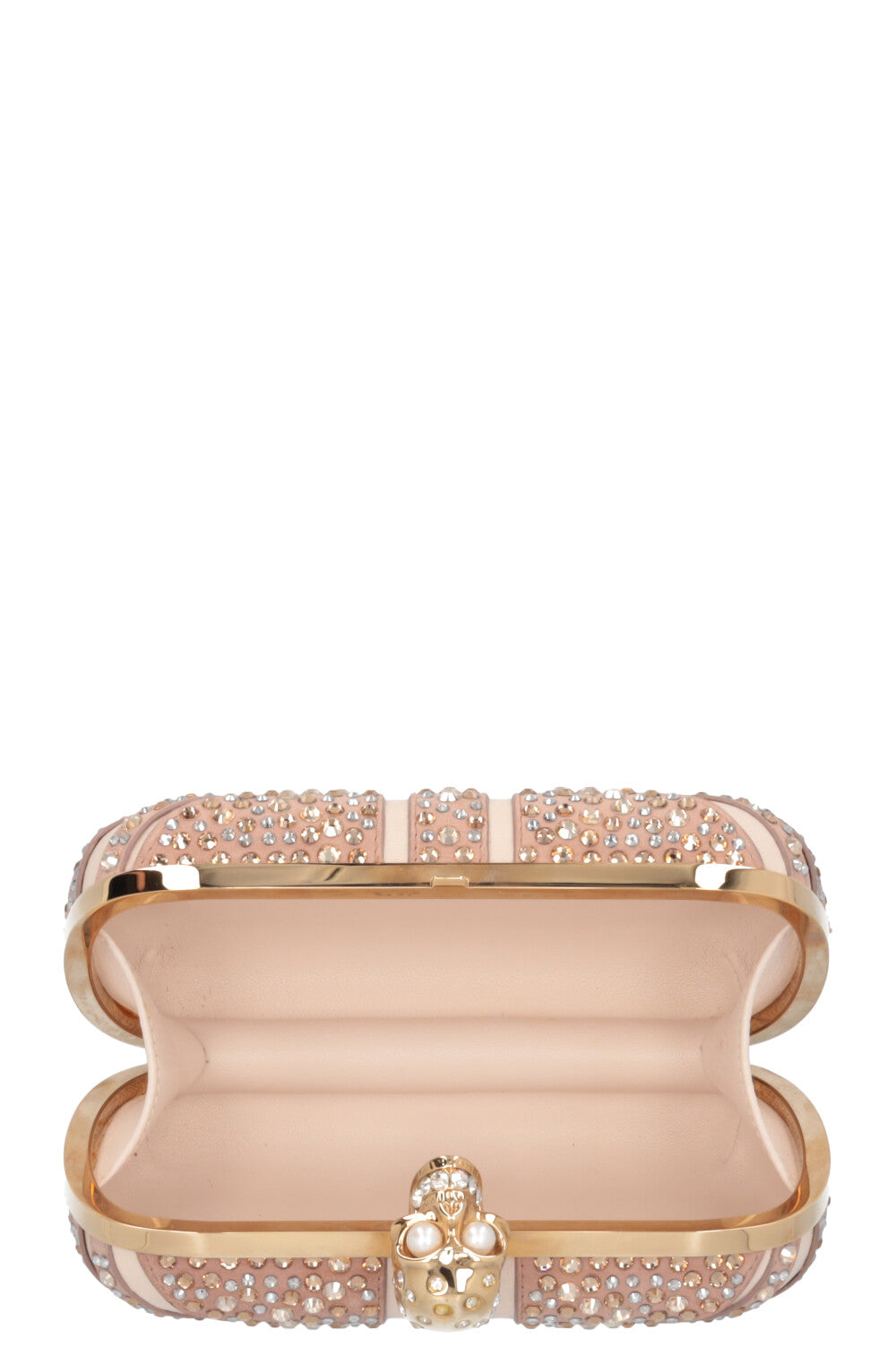 Pochette Skull Crystals Nude d'Alexander McQueen