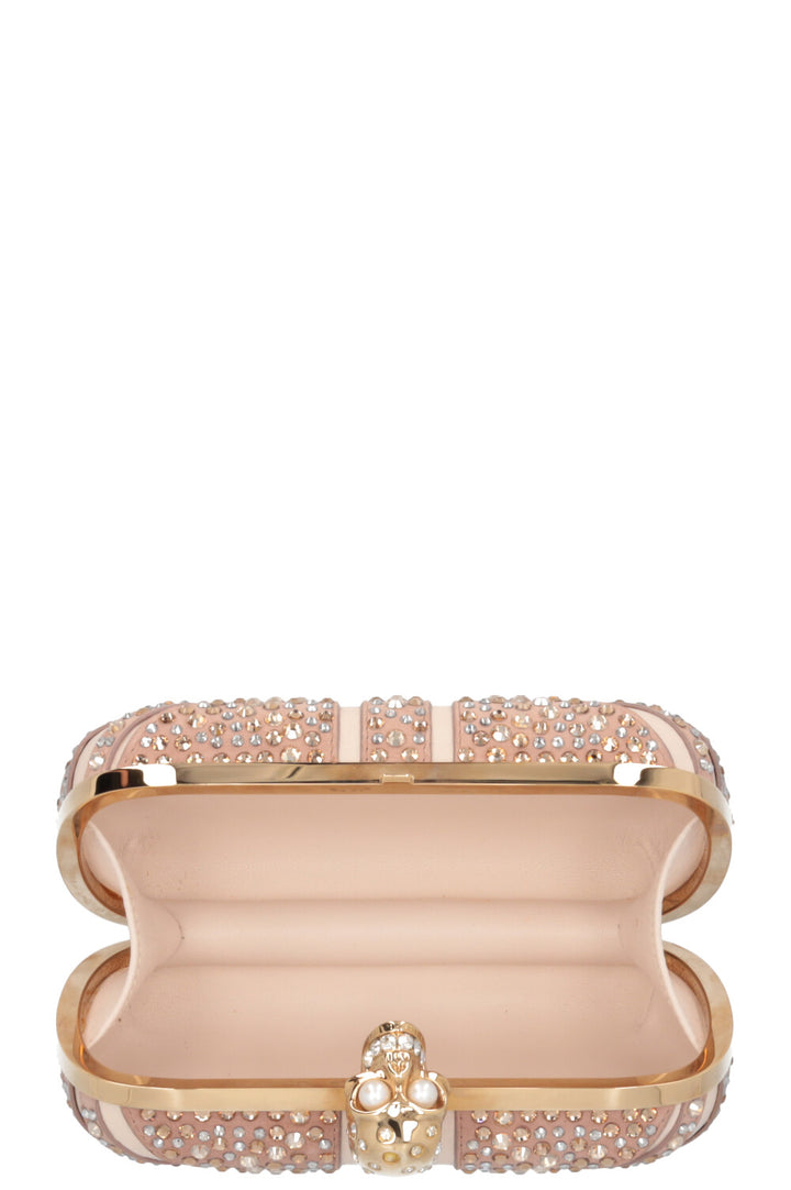 Pochette Skull Crystals Nude d'Alexander McQueen