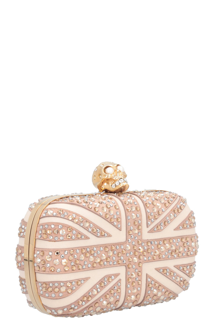 Pochette Skull Crystals Nude d'Alexander McQueen