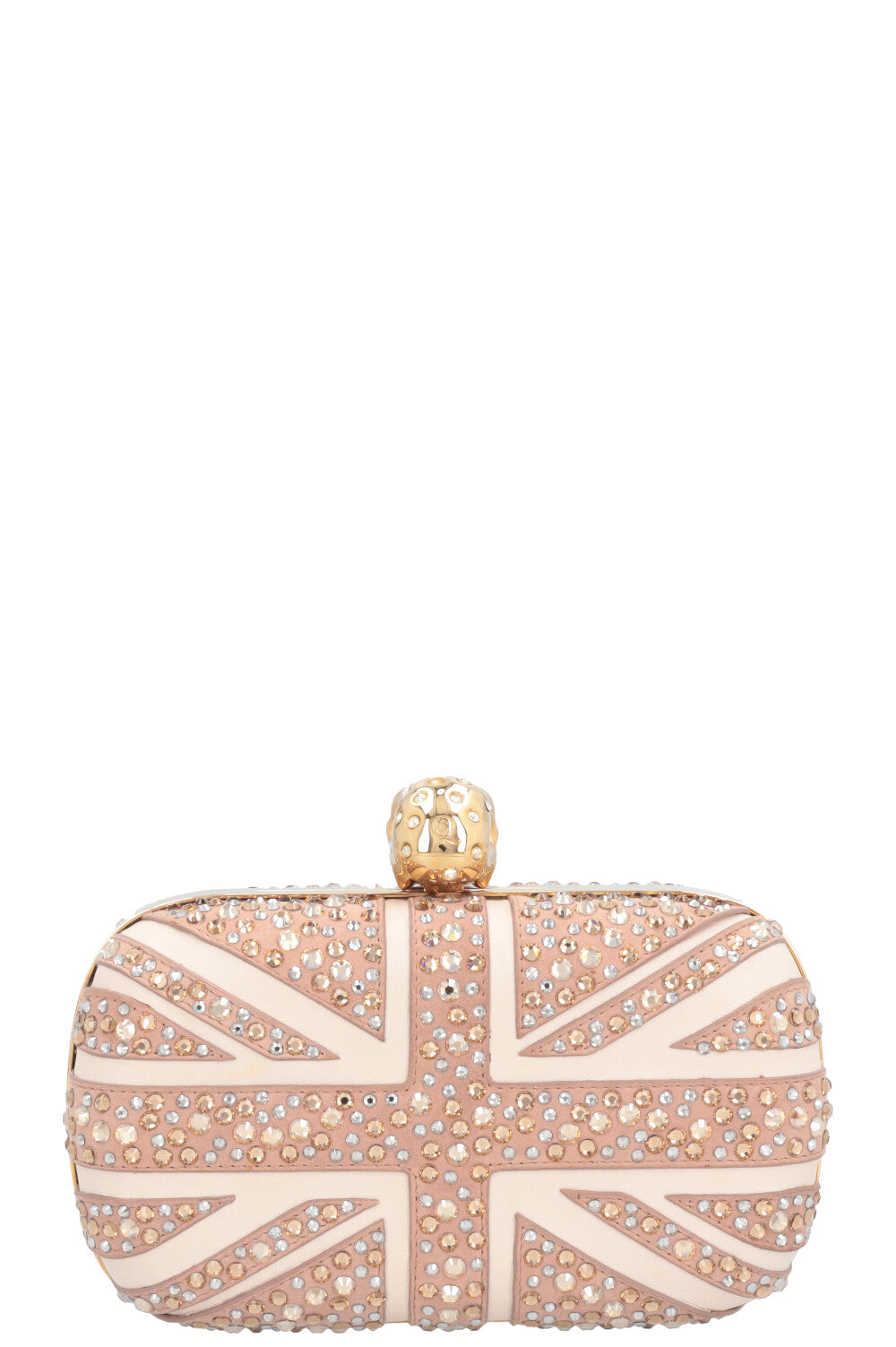 Pochette Skull Crystals Nude d'Alexander McQueen