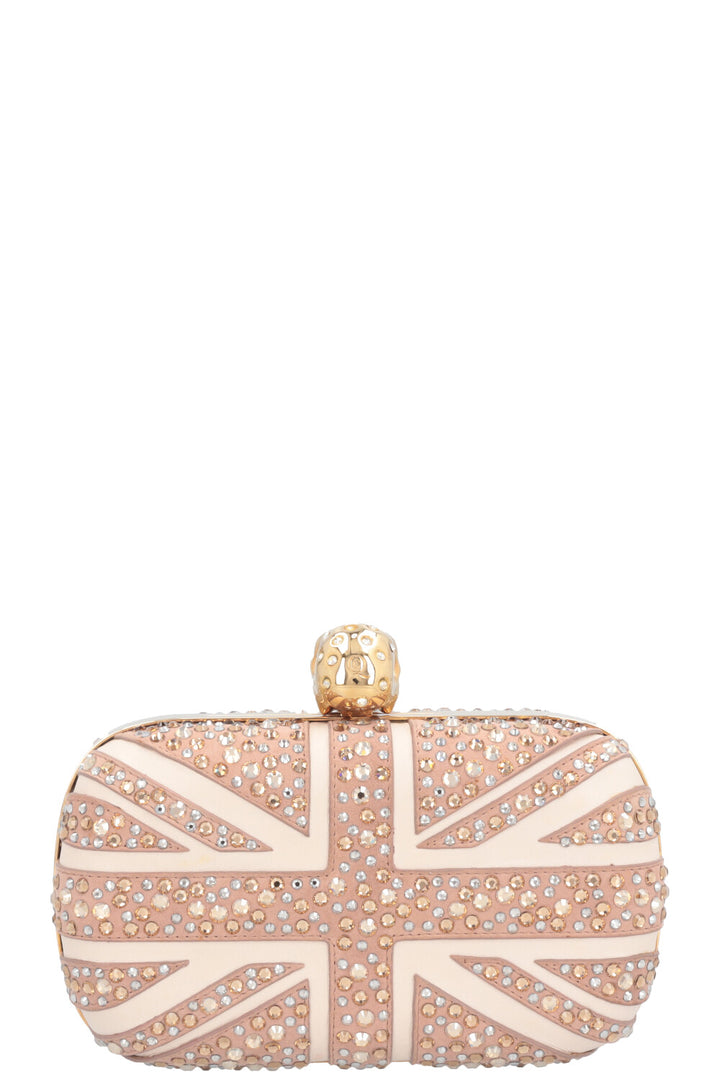 Pochette Skull Crystals Nude d'Alexander McQueen