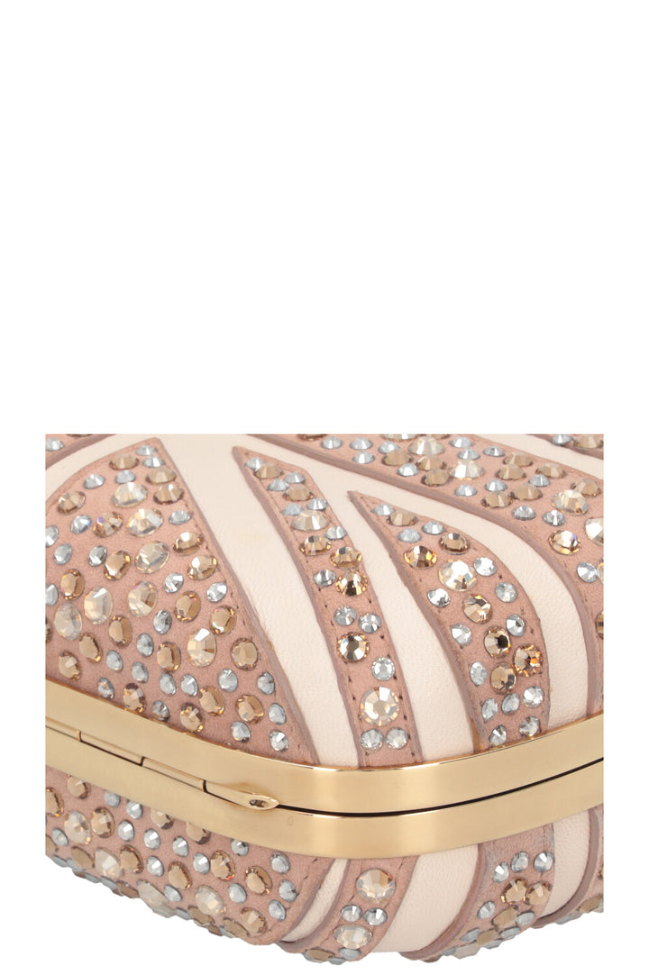 Pochette Skull Crystals Nude d'Alexander McQueen
