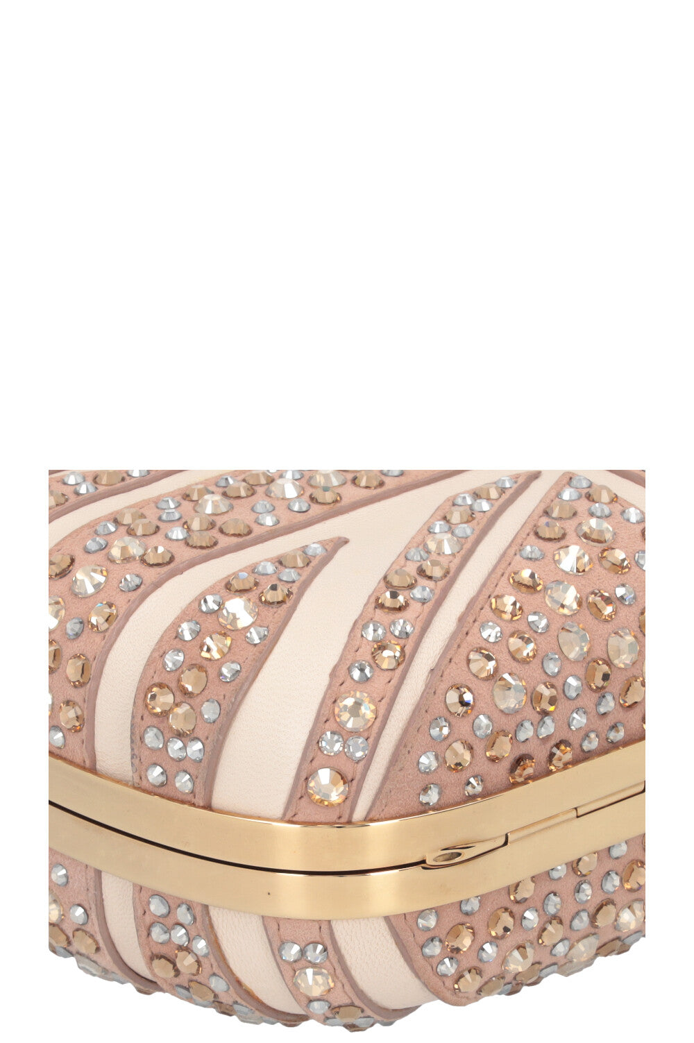 Pochette Skull Crystals Nude d'Alexander McQueen