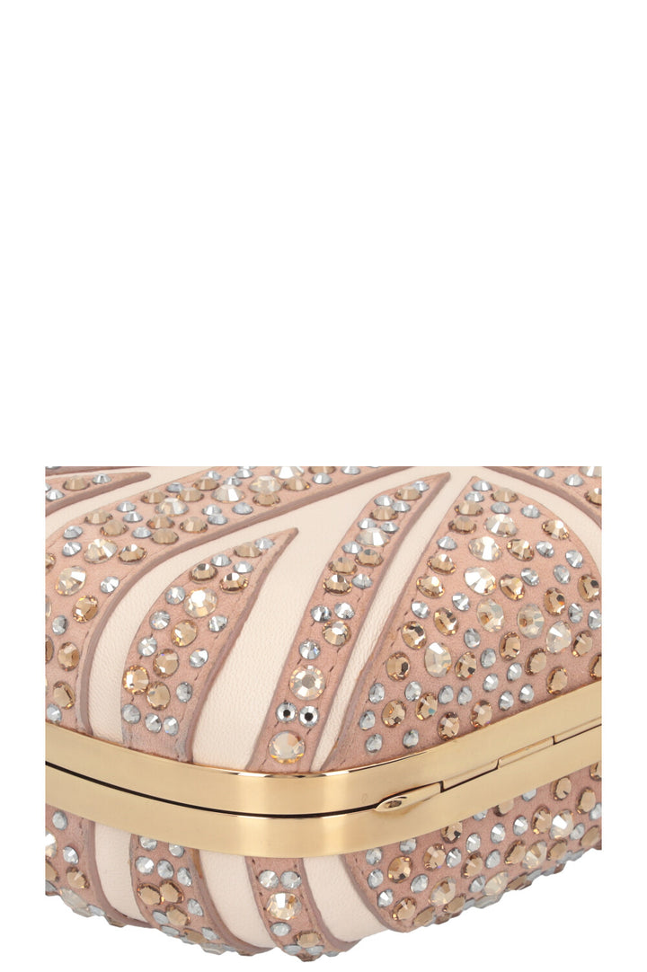 Pochette Skull Crystals Nude d'Alexander McQueen