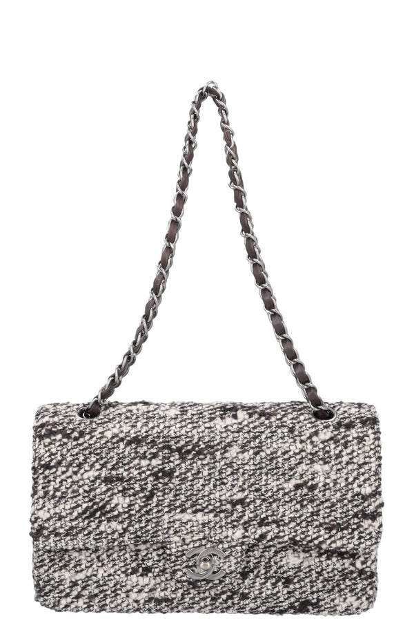 CHANEL Tweed Double Rabat Marron Blanc