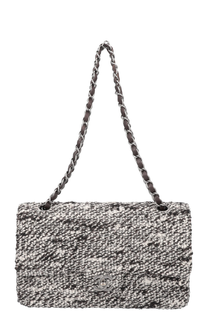 CHANEL Tweed Double Rabat Marron Blanc