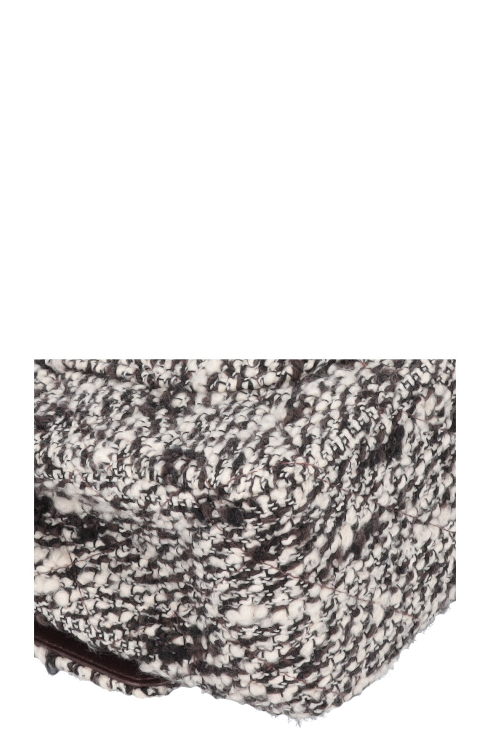 CHANEL Tweed Double Rabat Marron Blanc