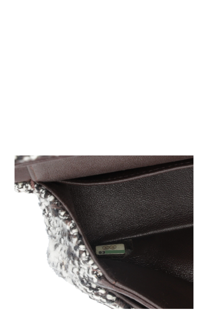CHANEL Tweed Double Rabat Marron Blanc