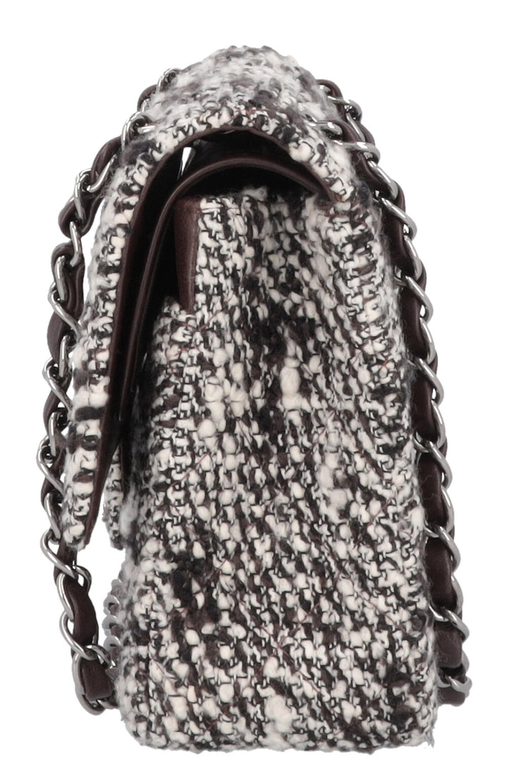 CHANEL Tweed Double Rabat Marron Blanc
