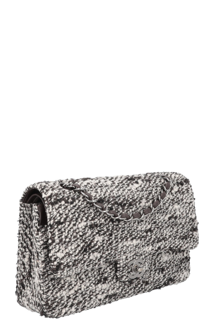 CHANEL Tweed Double Rabat Marron Blanc