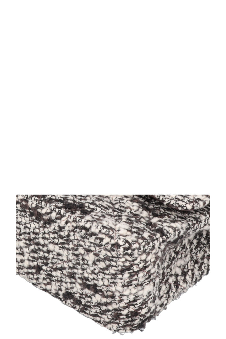 CHANEL Tweed Double Rabat Marron Blanc