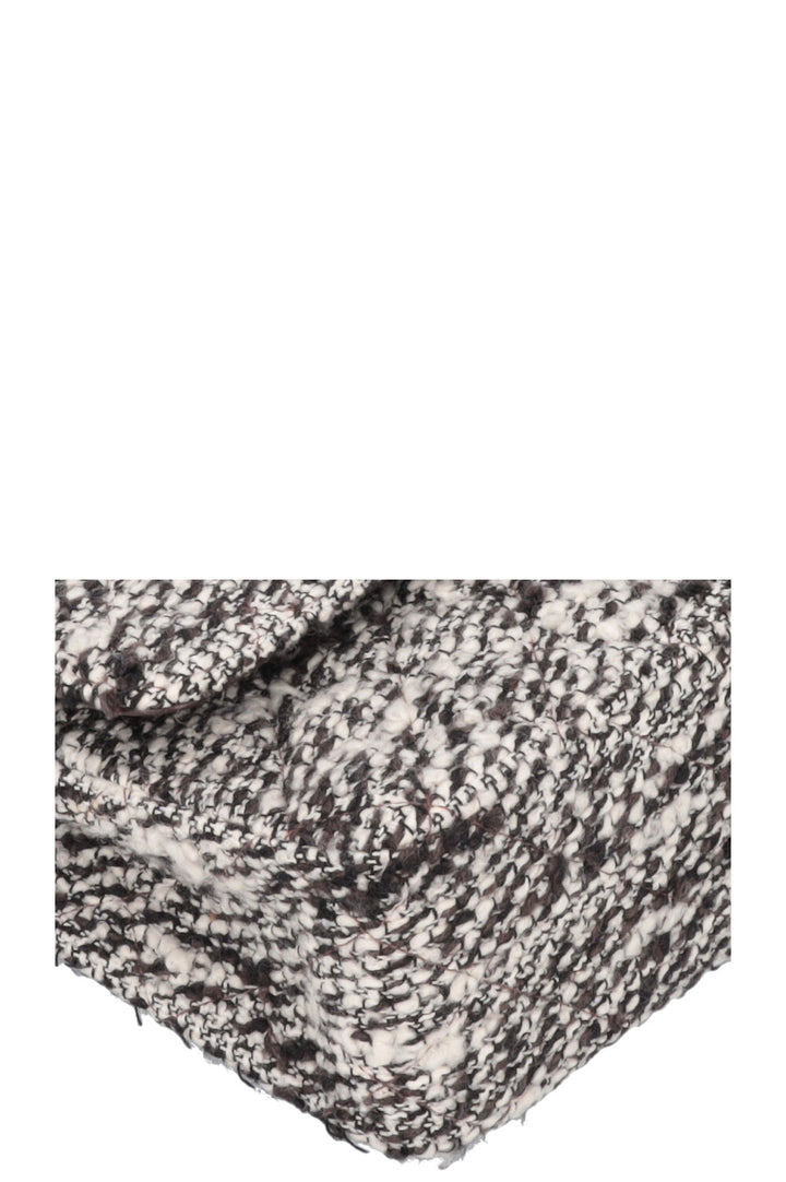 CHANEL Tweed Double Rabat Marron Blanc