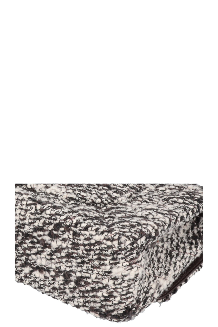 CHANEL Tweed Double Rabat Marron Blanc