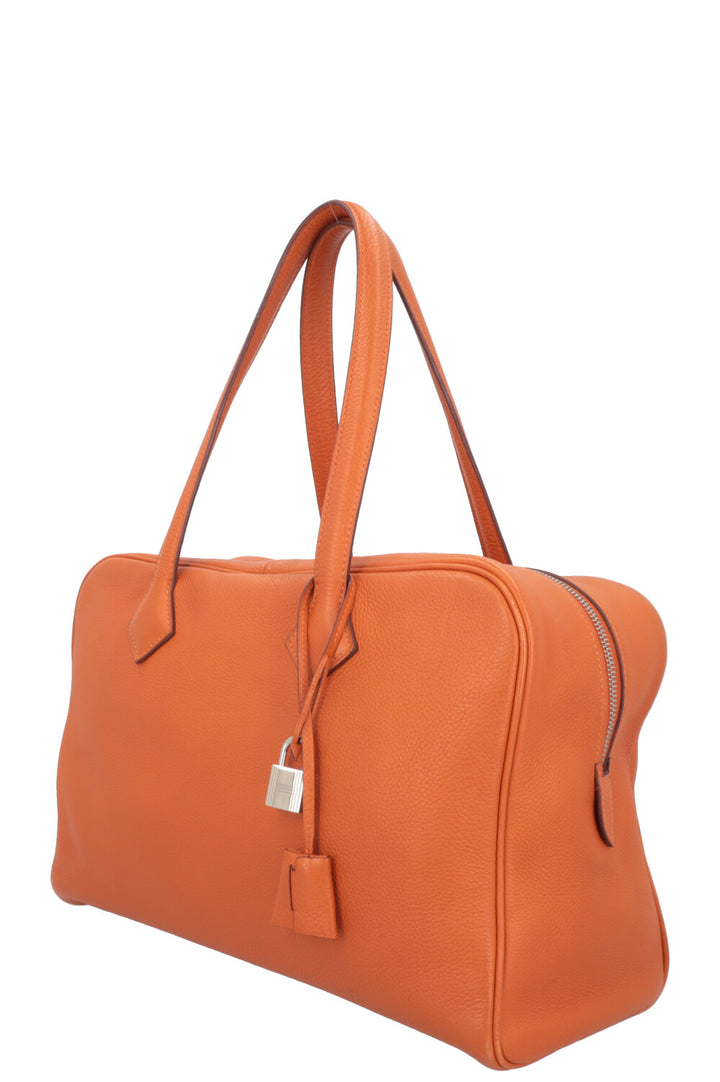 HERMÈS Victoria 35 Handbag Orange Togo