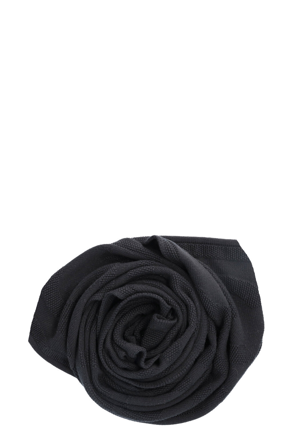 CHANEL CC Knit Scarf Wool Black
