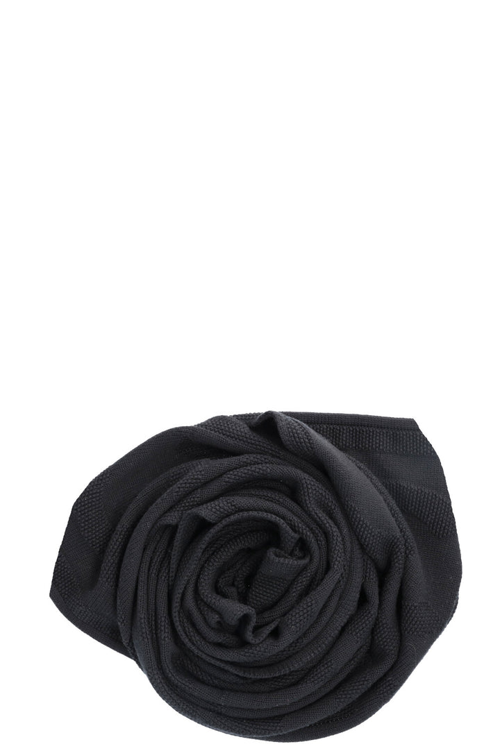 CHANEL CC Knit Scarf Wool Black