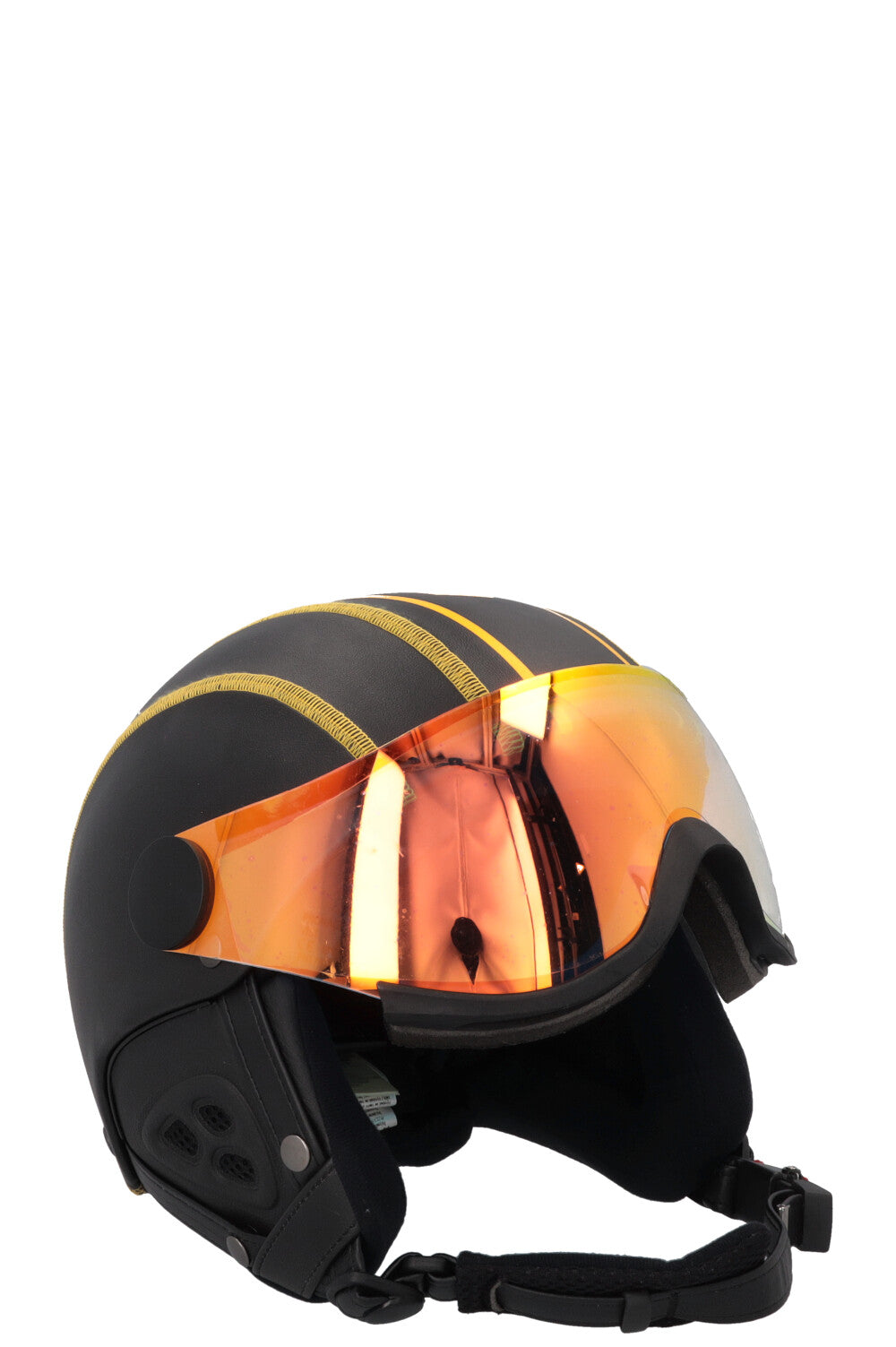 FENDI Logo Ski Helmet Black Yellow