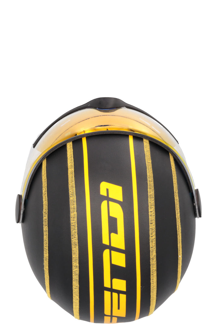 FENDI Logo Ski Helmet Black Yellow
